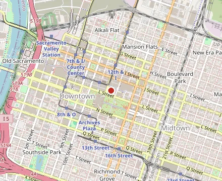 Map showing Dawson's Steakhouse