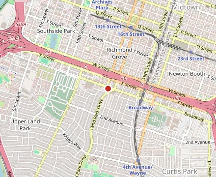 Map showing Tower Cafe